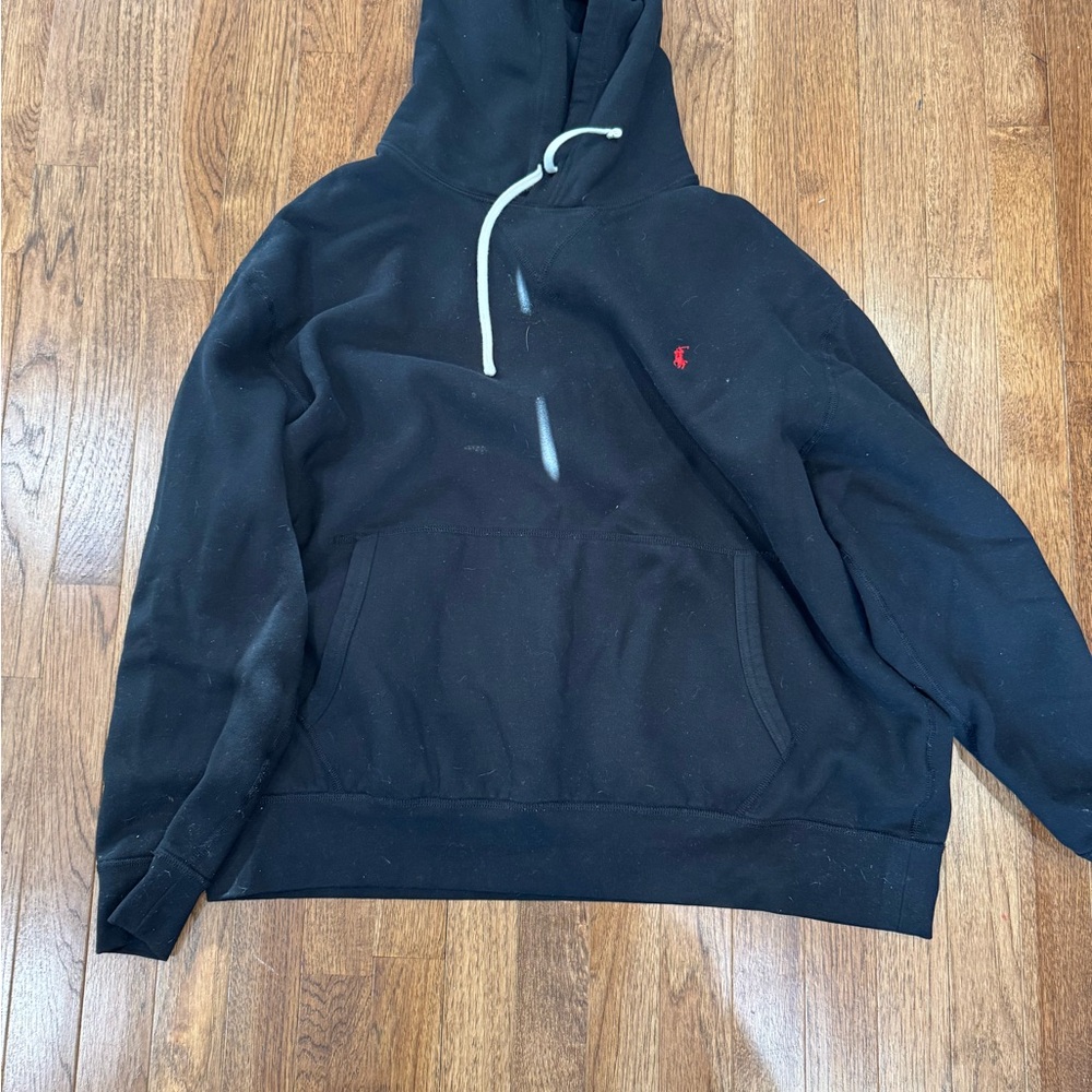 Polo Ralph Lauren Black Hoodie with Red Logo